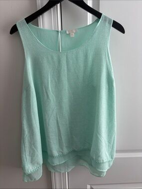 Light Mint Chiffon Layered Tank Top - Women